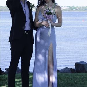 Lavender prom dress maxi dress Sequine/sparkle and slit
